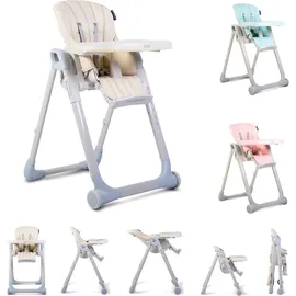 Cangaroo Hochstuhl I eat höhenverstellbar, klappbar, doppelter Tisch Fußstütze beige