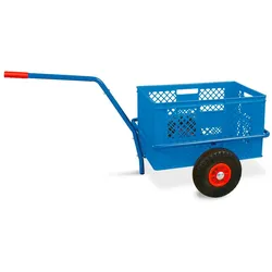 BRB Handwagen mit Kunststoffkorb 600x400x320 mm, blau, Tragkraft 200 kg