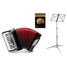 Classic Cantabile 48 Bass Akkordeon 'Secondo V' Set Schwarz