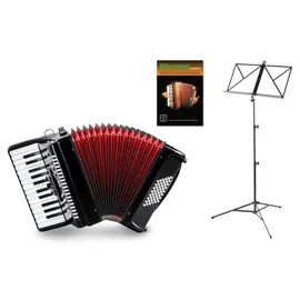 Classic Cantabile 48 Bass Akkordeon 'Secondo V' Set Schwarz