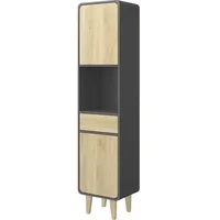 Vicco Badezimmermöbel Arla, Anthrazit/Goldkraft Eiche, 40 x 161 cm
