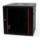 danicom Baseline 9U Wandschrank mit Glastür 600x600x500mm (BxTxH) - Schwarz - Traglast 50 kg - Wandmontage - Serverschrank - Wandgehäuse - Server Rack - Server Enclosure
