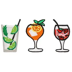 buttinette Applikationen "Cocktails", Größe: 2,5–5 cm, Inhalt: 3 Stück