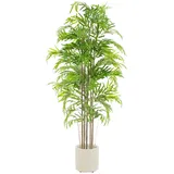 ML-Design Künstlicher Bambus 180 cm mit echtem Holzstamm Design – Braun