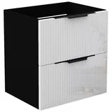 duschspa Waschtisch Unterschrank Waschtischunterschrank Waschbeckenunterschrank Badschrank, 50-120cm Hängeschrank, Matt / Hochglanz schwarz 50 cm x 52 cm x 38.8 cm