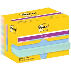 Post-it Haftnotiz Super Sticky Notes Soulful Collection 47,6x47,6mm 90 Blatt VE=24x12 Blöcke
