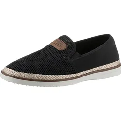 Slipper RIEKER, Herren, Gr. 43, schwarz, Textil, casual, Schuhe, Espadrilles, Sommerschuh 150 Jahre RIEKER Jubiläumsartikel