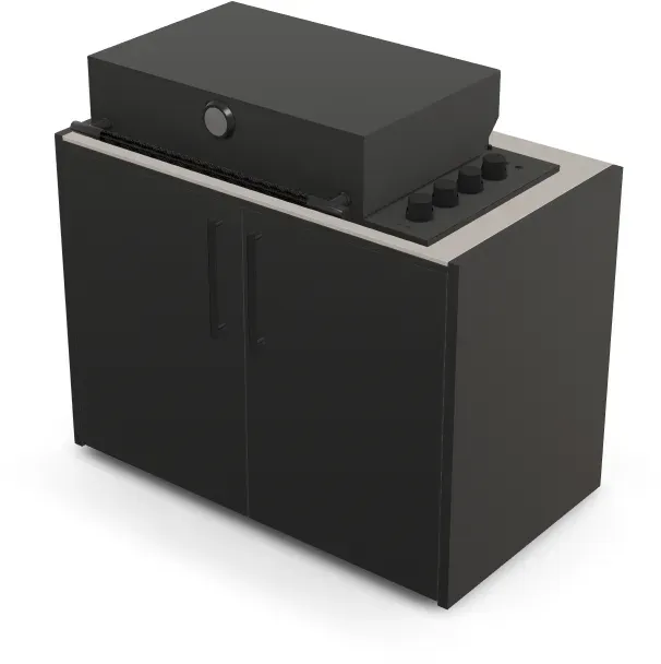 Brabura Box-Q 4-Brenner schwarz | Neuestes Edelstahlmodell - Pietra Di Luna / Anthrazit / Matt schwarzer Griff