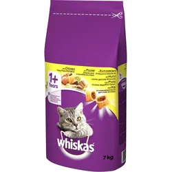 WHISKAS Adult 7kg - Katzentrockenfutter mit Huhn und Gemüse + Überraschung für die Katze
