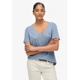 Superdry STUDIOS SLUB EMB VEE TEE Blau L