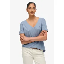 Superdry STUDIOS SLUB EMB VEE TEE Blau L