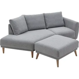 Atlantic Home Collection 2,5-Sitzer "Elvis", grau (saltnpepper), B:220cm H:80cm T:127cm, 79% PES; 21% PP, ATLANTIC HOME COLLECTION, Sofas, Polsterecke mit offenem Ende im skandinavischen Stil, Massivholzfüße