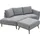 Atlantic Home Collection 2,5-Sitzer "Elvis", grau (saltnpepper), B:220cm H:80cm T:127cm, 79% PES; 21% PP, ATLANTIC HOME COLLECTION, Sofas, Polsterecke mit offenem Ende im skandinavischen Stil, Massivholzfüße