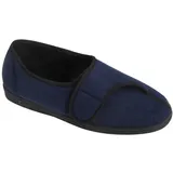 Comfylux Herren Paul Hausschuhe / Pantoffeln mit Klettverschluss, kariert DF815 (47 EU) (Marineblau) - Blau - 47