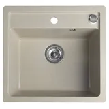 Sapho Granitspüle 1 Becken rechts beige Handbetätigung 530 x 500 mm