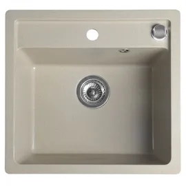 Sapho Granitspüle 1 Becken rechts beige Handbetätigung 530 x 500 mm