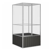 vidaXL Vogelkäfig Anthrazit 111 x 107 x 211,5 cm grau