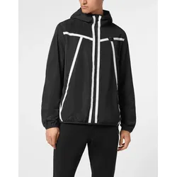 Windbreaker PLEIN SPORT "Windbreaker", Herren, Gr. 3XL, schwarz (02, schwarz), Obermaterial: 100% Polyester, Jacken