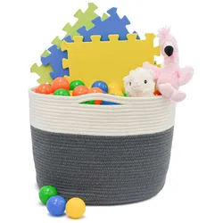 Ø39x30 Baumwoll Seilkorb 35L Aufbewahrungskorb Boho Wäschekorb Kinderzimmer Korb