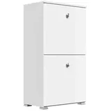 Lomadox Schuhschrank CHATEAU-02 Moderner weiß/weiß Hochglanz B/H/T: 52,4x95,7x31,6cm weiß