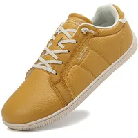 TARELO Barfußschuhe Damen Breite Zehenbox Turnschuhe Zero Drop Minimalistische Walking Schuhe Freizeit Leichte Barfuss Schuhe Größe 36-41(B Gelb,40) - 40 EU