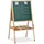 Relaxdays Kreidetafel mit Whiteboard, grün/weiß, magnetisch, Standtafel höhenverstellbar mit Holzrahmen für Kinder, 59x59cm