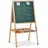 Relaxdays Kreidetafel mit Whiteboard, grün/weiß, magnetisch, Standtafel höhenverstellbar mit Holzrahmen für Kinder, 59x59cm