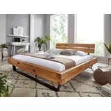 Livetastic Balkenbett, Wildeiche, Holz, Wildeiche, massiv, 180x200 cm, Schlafzimmer, Betten, Doppelbetten