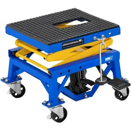 MSW Hebebühne Stahl 35-87 cm blau mit Rollen 150 kg