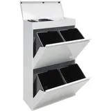 ARREGUI Top CR621-B Mülltrennsystem aus Stahl mit Aufbewahrungsbox mit Deckel 4 Fächer Mülleimer für die Küche | 4x17 L (68 L) | 4 Fach Abfalleimer |