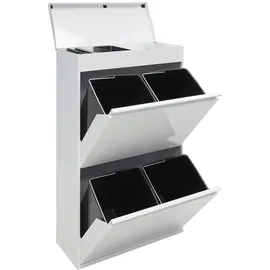 ARREGUI Top CR621-B Mülltrennsystem aus Stahl mit Aufbewahrungsbox mit Deckel 4 Fächer Mülleimer für die Küche | 4x17 L (68 L) | 4 Fach Abfalleimer |