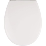 SANITOP-WINGENROTH SITZPLATZ WC-Sitz mit Absenkautomatik, Weiß, hochwertiger Duroplast Toilettensitz,Top-Fix Befestigung von oben, abnehmbar, Metall-Scharniere, ovale Standard O Form universal,21615 9