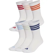 adidas 3-Streifen Essentials Cushioned Crew Socken 6er Pack Orange/Weiß/Blau 43-45