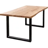Home affaire Esstisch Tristan, mit Baumkante beige 240 cm x 77 cm x 100 cm