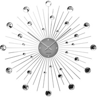 Karlsson KA4859 Wanduhr Sunburst Kristall Large, Stahl, Silver, 4x50x50