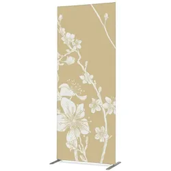 SHOWDOWN Displays Showdown Textil Raumteiler Deko - 100-200 Abstrakte Japanische Kirschblüte Beige - Schwarzer Rahmen
