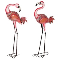 BIRENDY Dekofigur Riesige schöne Metall Figuren Flamingo rosa Gartenfigur 88cm Dekofigur Metallart