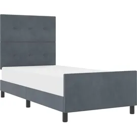 vidaXL Boxspringbett 100 x 200 cm Dunkelgrau