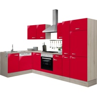 OPTIFIT Winkelküche »Faro«, ohne E-Geräte, Stellbreite 300 x 175 cm rot