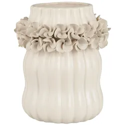 IB Laursen Vase mit Schmuck Hortensien, Höhe 15.5, Ø 12.5 cm, Weiß
