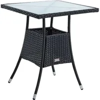 Estexo Polyrattan Beistelltisch 57 x 57 x 72 cm Schwarz