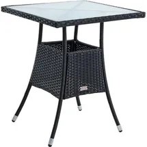 Estexo Polyrattan Beistelltisch 57 x 57 x 72 cm Schwarz