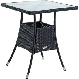 Estexo Polyrattan Beistelltisch 57 x 57 x 72 cm Schwarz