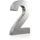 Longlife LED 3D Hausnummer 2 Edelstahl V2A unbeleuchtet Arial