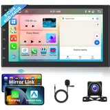 Hodozzy Android 13 Autoradio, 8 Kern Doppel-Din 4GB+64GB, 7 Zoll IPS Touchscreen Autoradio mit Bildschirm DSP Navi Carplay Android Auto Mirror link WiFi Bluetooth FM RDS Radio 2 Din Homepage Anpassen