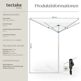 Tectake 402719 Wäschespinne