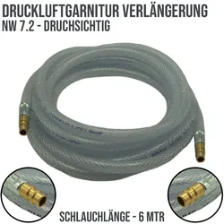 6 mm PVC Druck Press Luft Kompressor Schlauch Verlängerung Stecker-> Stecker PN ...