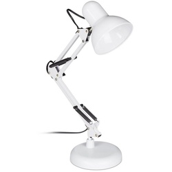 relaxdays Tischleuchte Retro Schreibtischlampe, ohne Leuchtmittel, Weiß schwarz|weiß