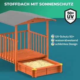 Spielwerk® Sandkasten Merle UV-Schutz 50+ überdachte Spielveranda