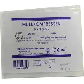 KERMA Verbandstoff GmbH MULLKOMPRESSEN BW 12FACH STERIL 10CMx10CM 5x2 st